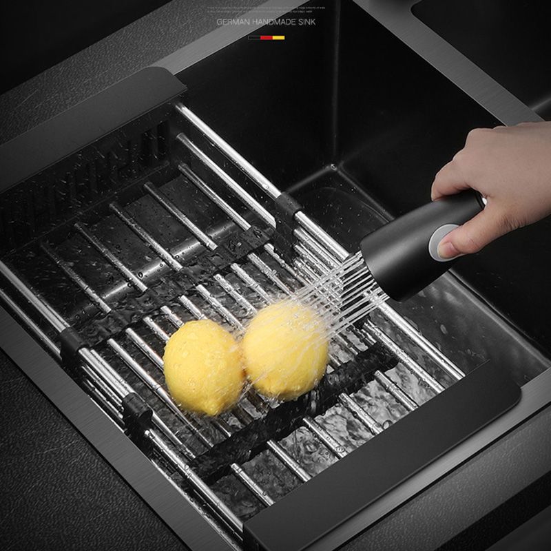 Single Bowl Black Kitchen Sink with Drain Assembly Drop-In Contemporary Sink Clearhalo 'Home Improvement' 'home_improvement' 'home_improvement_kitchen_sinks' 'Kitchen Remodel & Kitchen Fixtures' 'Kitchen Sinks & Faucet Components' 'Kitchen Sinks' 'kitchen_sinks' 1200x1200_db870c3d-998f-43b2-a0f3-cbfec17f6f47