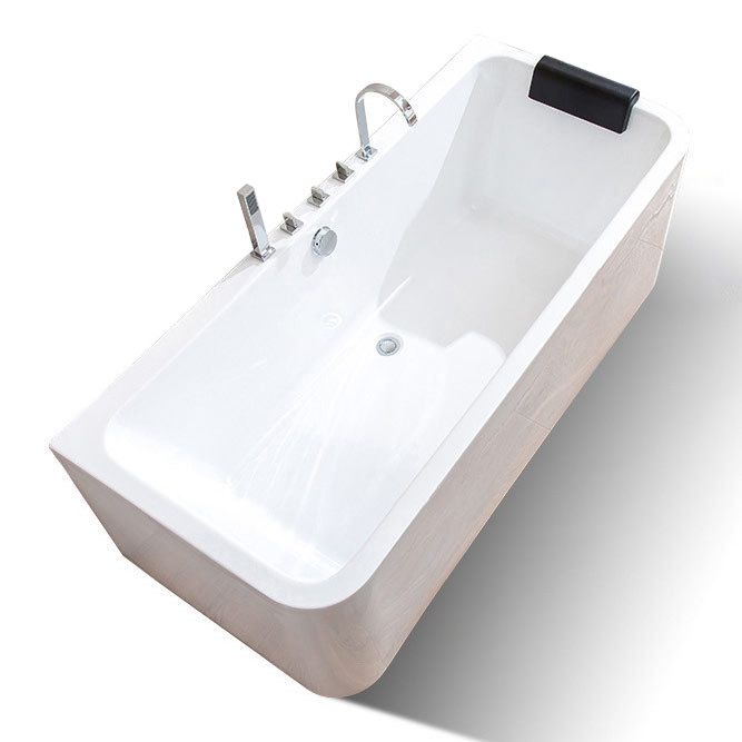 Back to Wall Soaking Bathtub Modern Rectangular Antique Finish Tub Clearhalo 'Bathroom Remodel & Bathroom Fixtures' 'Bathtubs' 'Home Improvement' 'home_improvement' 'home_improvement_bathtubs' 'Showers & Bathtubs' 1200x1200_dbb17eb3-5234-4dd2-b70e-21ee00e819c5