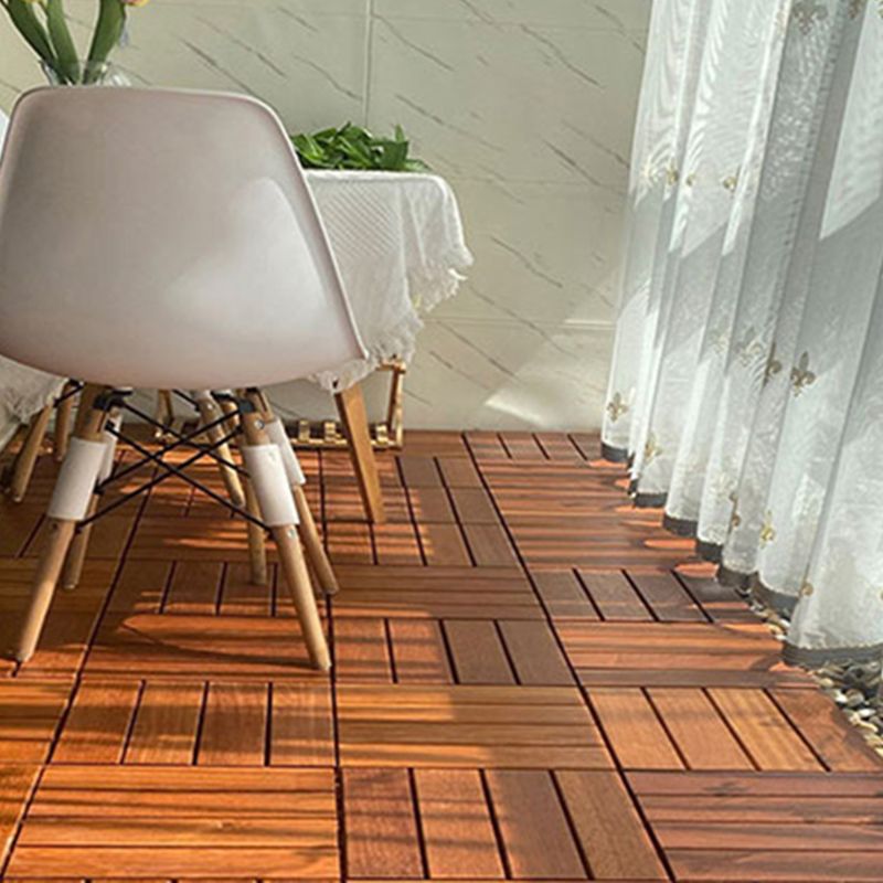 Rectangle Teak Floor Tile Water Resistant Click Lock Wooden Floor for Balcony Clearhalo 'Flooring 'Hardwood Flooring' 'hardwood_flooring' 'Home Improvement' 'home_improvement' 'home_improvement_hardwood_flooring' Walls and Ceiling' 1200x1200_dbb38cc9-330d-4b0d-a758-b75c62495f3e