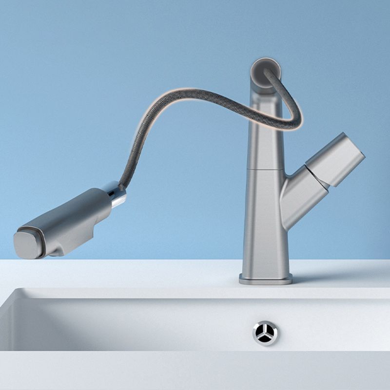 Modern Swivel Spout Vessel Faucet Centerset Bathroom Faucet with Knob Handle Clearhalo 'Bathroom Remodel & Bathroom Fixtures' 'Bathroom Sink Faucets' 'Bathroom Sinks & Faucet Components' 'bathroom_sink_faucets' 'Home Improvement' 'home_improvement' 'home_improvement_bathroom_sink_faucets' 1200x1200_dbb443f3-d435-4218-b91b-214f786188b8