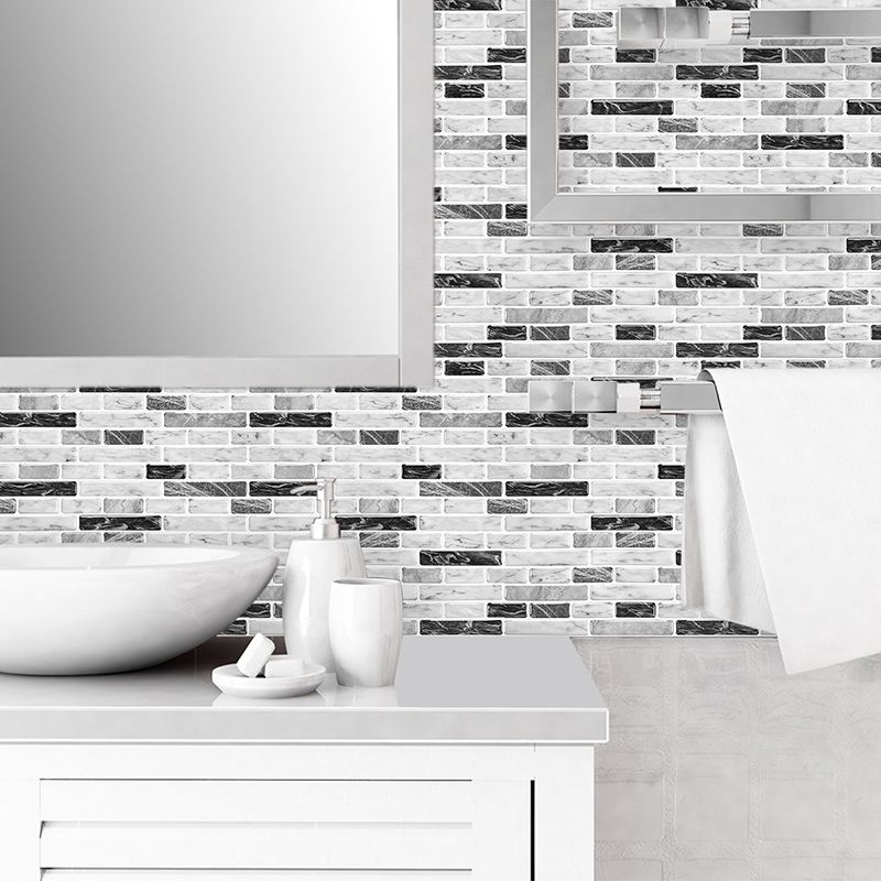 Peel and Stick Wall Tile Rectangle PVC Subway Waterproof Peel & Stick ...