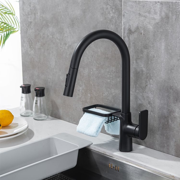 Modern Pull Down Kitchen Faucet Single Handle Faucet with Pull Out Sprayer Clearhalo 'Home Improvement' 'home_improvement' 'home_improvement_kitchen_faucets' 'Kitchen Faucets' 'Kitchen Remodel & Kitchen Fixtures' 'Kitchen Sinks & Faucet Components' 'kitchen_faucets' 1200x1200_dbca0842-285d-4865-8803-a333ab8b602c