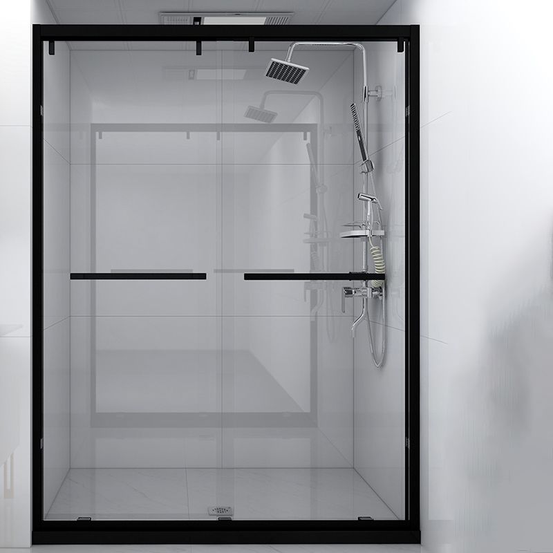 Tempered Glass Shower Bath Door Transparent Metal Semi Frameless Sliding Shower Door Clearhalo 'Bathroom Remodel & Bathroom Fixtures' 'Home Improvement' 'home_improvement' 'home_improvement_shower_tub_doors' 'Shower and Tub Doors' 'shower_tub_doors' 'Showers & Bathtubs' 1200x1200_dbcdd4e7-1428-4ea7-9cdb-d01584f44daa