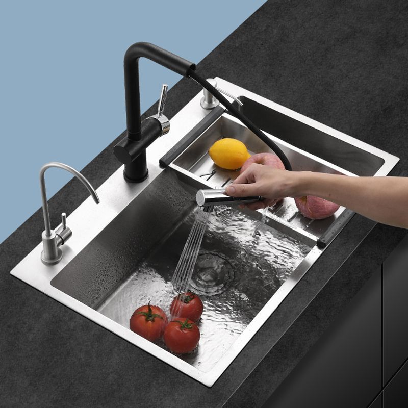 Contemporary Kitchen Sink Corrosion Resistant Kitchen Sink with Faucet Clearhalo 'Home Improvement' 'home_improvement' 'home_improvement_kitchen_sinks' 'Kitchen Remodel & Kitchen Fixtures' 'Kitchen Sinks & Faucet Components' 'Kitchen Sinks' 'kitchen_sinks' 1200x1200_dbd35d6d-d2db-4d63-a1d6-587de209cbf0