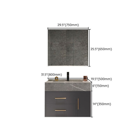 Wall Mount Mirror Included Sink Vanity with Drawers Doors for Bathroom Clearhalo 'Bathroom Remodel & Bathroom Fixtures' 'Bathroom Vanities' 'bathroom_vanities' 'Home Improvement' 'home_improvement' 'home_improvement_bathroom_vanities' 1200x1200_dbd63d97-2ae3-4256-8233-ff7da29303f2