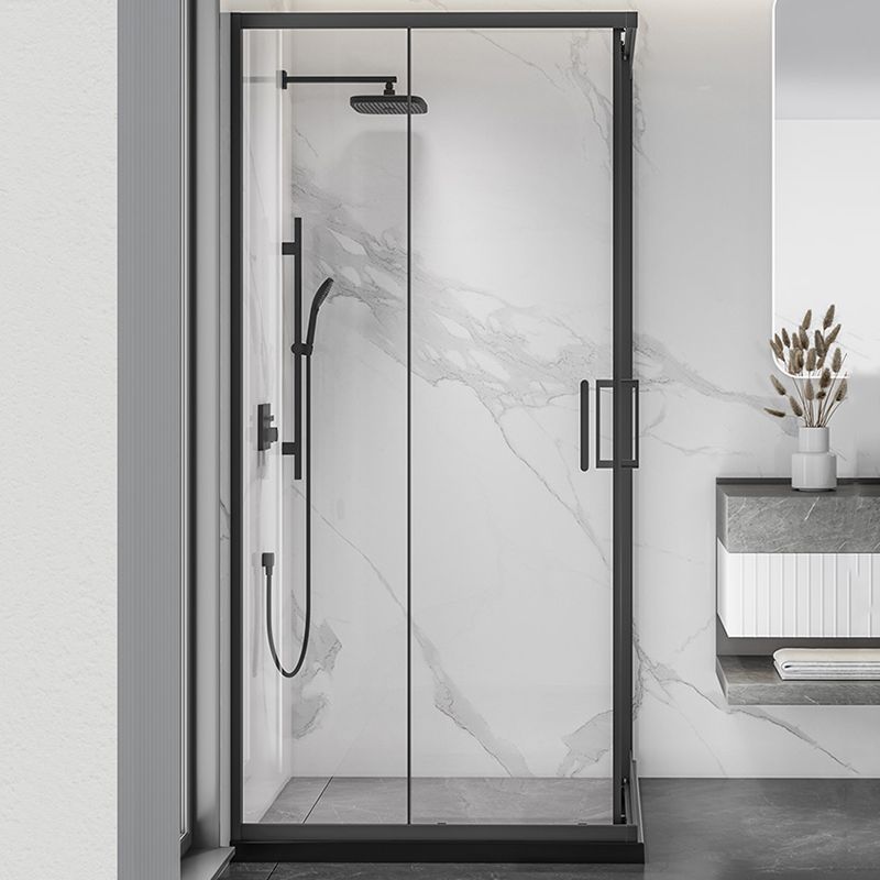 Semi-Frameless Tempered Glass Shower Enclosure with Half-Framed Shower Enclosure Clearhalo 'Bathroom Remodel & Bathroom Fixtures' 'Home Improvement' 'home_improvement' 'home_improvement_shower_stalls_enclosures' 'Shower Stalls & Enclosures' 'shower_stalls_enclosures' 'Showers & Bathtubs' 1200x1200_dbfd1f7f-37b3-4885-82f1-f8e4c588fd00