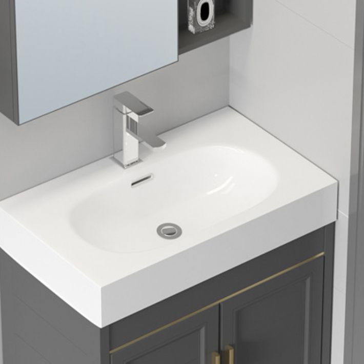 Glam Single Ceramic Top Vanity Oval Wall Mount Vanity Set with Mirror Clearhalo 'Bathroom Remodel & Bathroom Fixtures' 'Bathroom Vanities' 'bathroom_vanities' 'Home Improvement' 'home_improvement' 'home_improvement_bathroom_vanities' 1200x1200_dc12fef9-f1e3-49e7-a1d8-db0581ebbc60