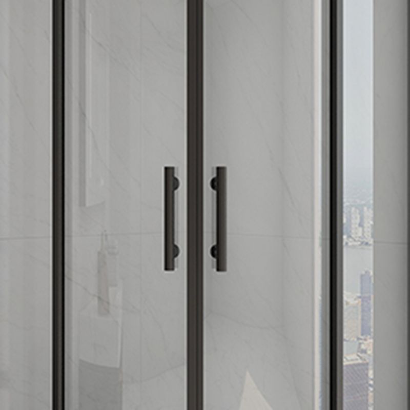 Black Neo-Angle Shower Enclosure Easy Clean Glass Shower Enclosure on Corner Clearhalo 'Bathroom Remodel & Bathroom Fixtures' 'Home Improvement' 'home_improvement' 'home_improvement_shower_stalls_enclosures' 'Shower Stalls & Enclosures' 'shower_stalls_enclosures' 'Showers & Bathtubs' 1200x1200_dc1602f4-5ab0-4791-83b2-8bf9c1e44035