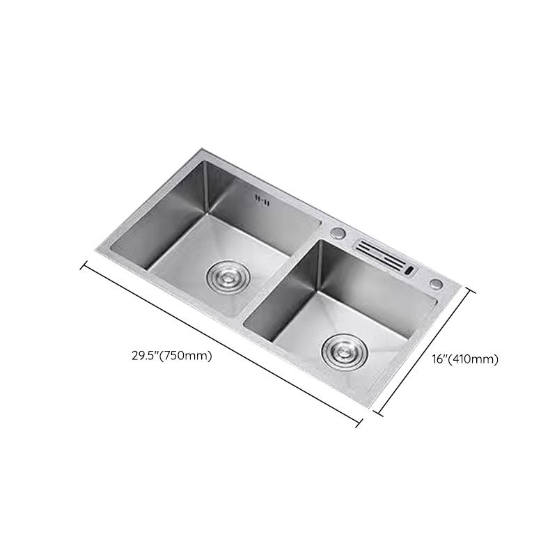 Modern Style Kitchen Sink Stainless Steel Dirt Resistant Kitchen Sink Clearhalo 'Home Improvement' 'home_improvement' 'home_improvement_kitchen_sinks' 'Kitchen Remodel & Kitchen Fixtures' 'Kitchen Sinks & Faucet Components' 'Kitchen Sinks' 'kitchen_sinks' 1200x1200_dc354d79-3b0c-42fd-b352-3604c27c5e5a