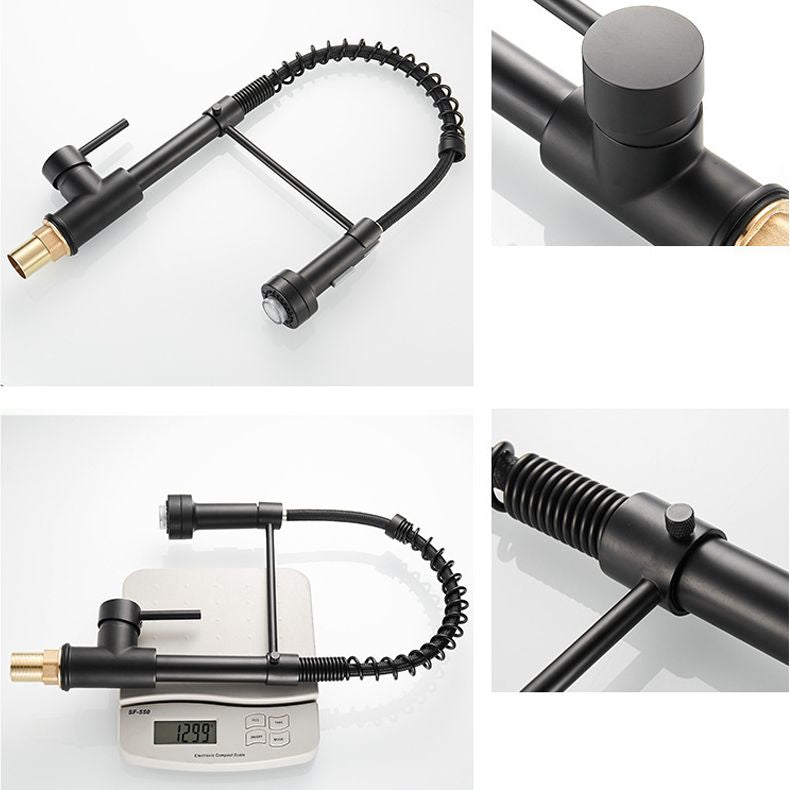 Contemporary Kitchen Faucet Copper Single Handle High Arc Spring Spout Kitchen Faucet Clearhalo 'Home Improvement' 'home_improvement' 'home_improvement_kitchen_faucets' 'Kitchen Faucets' 'Kitchen Remodel & Kitchen Fixtures' 'Kitchen Sinks & Faucet Components' 'kitchen_faucets' 1200x1200_dc36cc83-2b23-43ca-80b4-c22c8a76bf0f