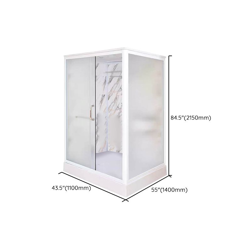 Framed Single Sliding Shower Kit Rectangle Frosted Shower Stall Clearhalo 'Bathroom Remodel & Bathroom Fixtures' 'Home Improvement' 'home_improvement' 'home_improvement_shower_stalls_enclosures' 'Shower Stalls & Enclosures' 'shower_stalls_enclosures' 'Showers & Bathtubs' 1200x1200_dc4a33c1-8366-4ec7-94ba-3e8df567f8c2