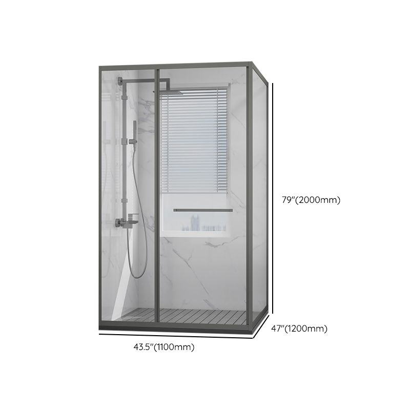 Tempered Shower Bath Door Transparent Metal Framed Grey Shower Door Clearhalo 'Bathroom Remodel & Bathroom Fixtures' 'Home Improvement' 'home_improvement' 'home_improvement_shower_tub_doors' 'Shower and Tub Doors' 'shower_tub_doors' 'Showers & Bathtubs' 1200x1200_dc5246a4-d51c-40c1-b2e3-b354dc6ba6ee