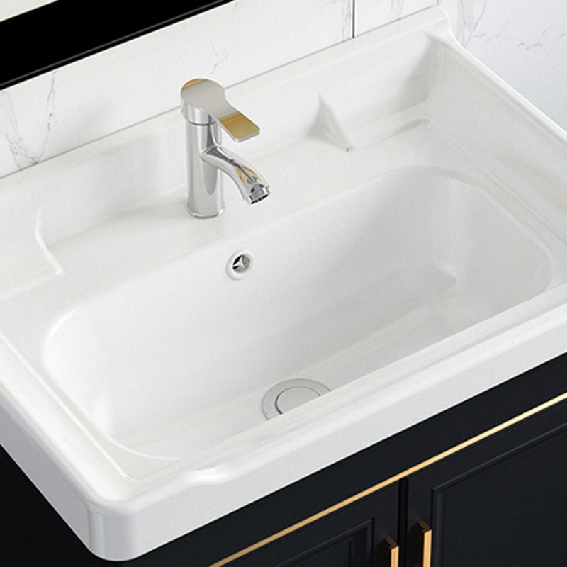 Shelving Included Bath Vanity Set Mirror Freestanding Vanity Set with Single Sink Clearhalo 'Bathroom Remodel & Bathroom Fixtures' 'Bathroom Vanities' 'bathroom_vanities' 'Home Improvement' 'home_improvement' 'home_improvement_bathroom_vanities' 1200x1200_dc546dc3-bd71-4719-9eeb-11e7d07b676d