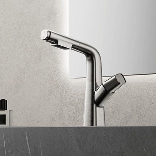 Single Handle Bathroom Faucet Modern Style Widespread Sink Faucet with Brass Material Clearhalo 'Bathroom Remodel & Bathroom Fixtures' 'Bathroom Sink Faucets' 'Bathroom Sinks & Faucet Components' 'bathroom_sink_faucets' 'Home Improvement' 'home_improvement' 'home_improvement_bathroom_sink_faucets' 1200x1200_dc58647f-4326-4260-b03a-87a93503a0c8