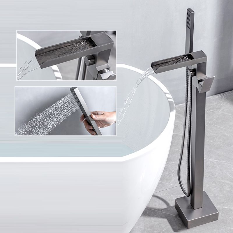 Modern Style Freestanding Faucet Floor Mounted Bathroom Faucet Clearhalo 'Bathroom Remodel & Bathroom Fixtures' 'Bathtub Faucets' 'bathtub_faucets' 'Home Improvement' 'home_improvement' 'home_improvement_bathtub_faucets' 1200x1200_dc5e5979-46fa-4d24-84d0-fb4b7c2b01ff