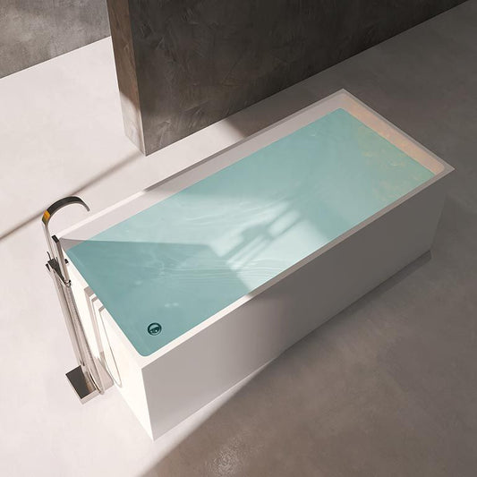 Modern Rectangular Bath Tub Acrylic Freestanding Bathtub for Home Clearhalo 'Bathroom Remodel & Bathroom Fixtures' 'Bathtubs' 'Home Improvement' 'home_improvement' 'home_improvement_bathtubs' 'Showers & Bathtubs' 1200x1200_dc72b346-33fe-4e05-991c-18dda8c4f34f