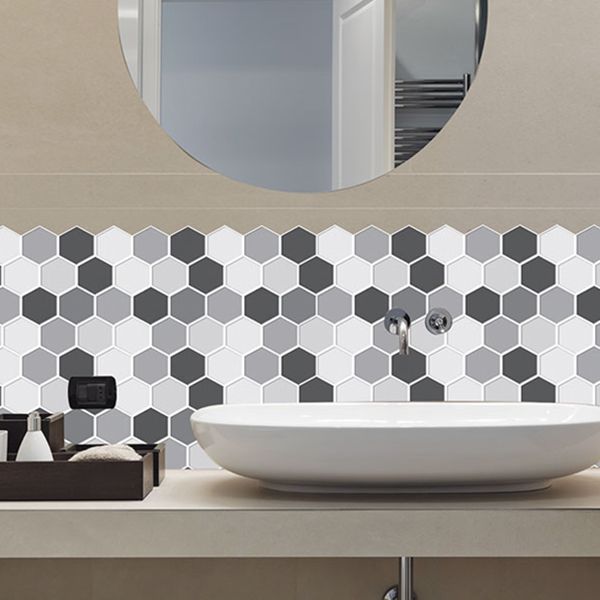 Mosaic Tile Wallpaper PVC Waterproof Peel & Stick Mosaic Tile with Hexagonal Shape Clearhalo 'Flooring 'Home Improvement' 'home_improvement' 'home_improvement_peel_stick_blacksplash' 'Peel & Stick Backsplash Tile' 'peel_stick_blacksplash' 'Walls & Ceilings' Walls and Ceiling' 1200x1200_dc74b5d5-be19-476c-837a-7405e48604e2
