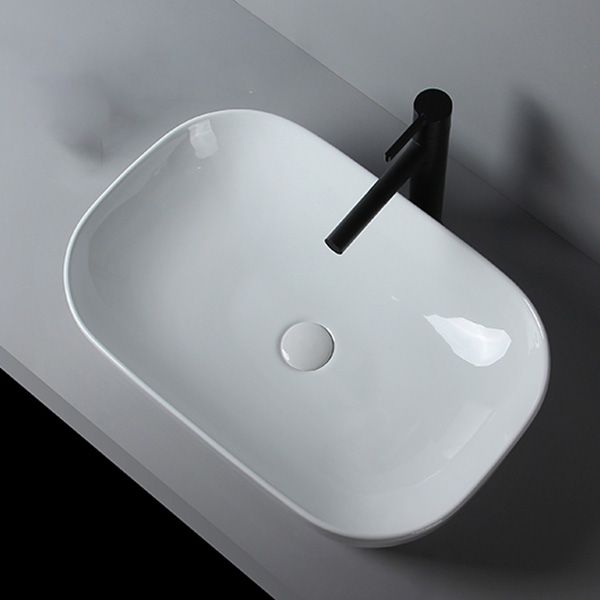 Modern Bathroom Sink Porcelain Solid Color Rectangular Vessel Sink with Pop-Up Drain Clearhalo 'Bathroom Remodel & Bathroom Fixtures' 'Bathroom Sinks & Faucet Components' 'Bathroom Sinks' 'bathroom_sink' 'Home Improvement' 'home_improvement' 'home_improvement_bathroom_sink' 1200x1200_dc8ea96c-e177-4337-b0fc-c81ae1378baf