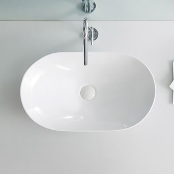 Contemporary Bathroom Sink Pop-Up Drain Porcelain Oval-Shape Vessel Lavatory Sink Clearhalo 'Bathroom Remodel & Bathroom Fixtures' 'Bathroom Sinks & Faucet Components' 'Bathroom Sinks' 'bathroom_sink' 'Home Improvement' 'home_improvement' 'home_improvement_bathroom_sink' 1200x1200_dcb680a4-0f21-491d-a454-dc0cf773bf4a