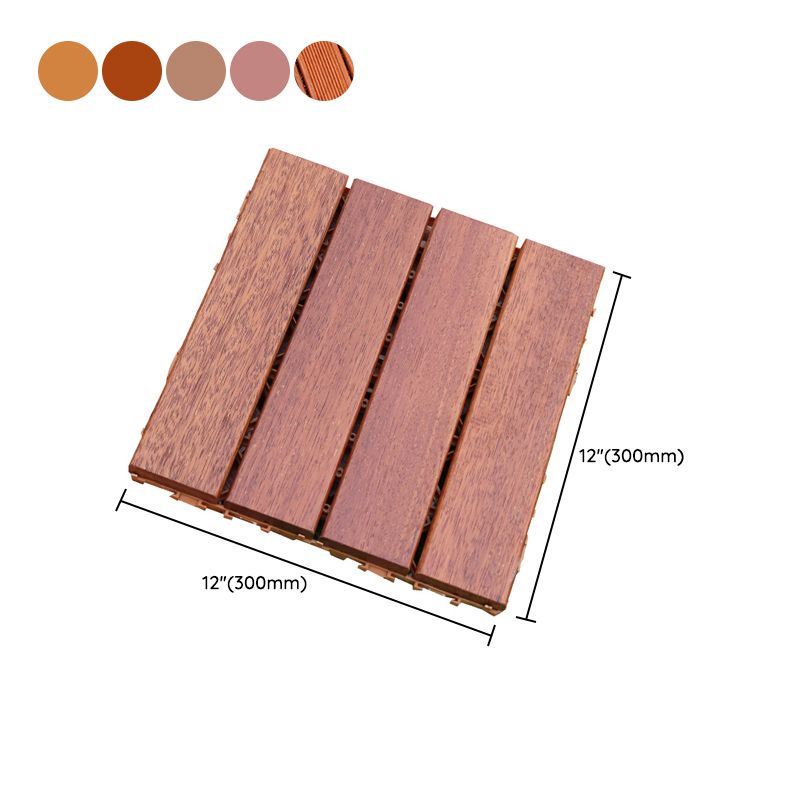 Rectangle Teak Floor Tile Water Resistant Click Lock Wooden Floor for Balcony Clearhalo 'Flooring 'Hardwood Flooring' 'hardwood_flooring' 'Home Improvement' 'home_improvement' 'home_improvement_hardwood_flooring' Walls and Ceiling' 1200x1200_dccce573-9599-4657-bbd3-507c37eded08
