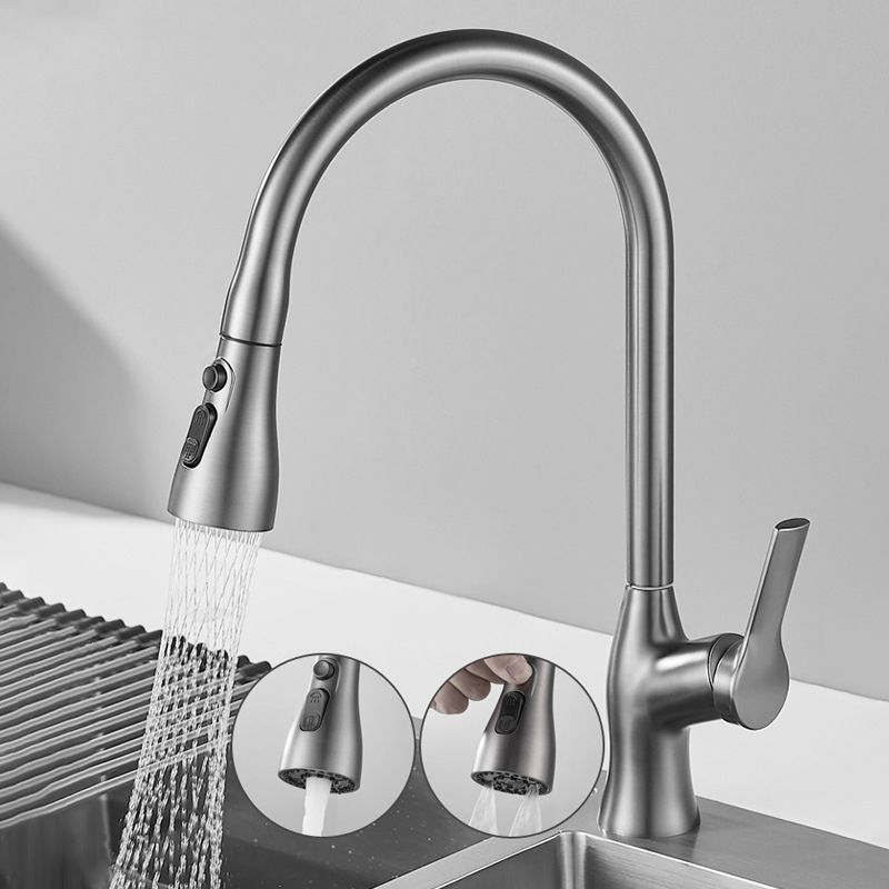 Modern 1-Handle Faucet Copper Pull down with Water Dispenser Standard Kitchen Faucet Clearhalo 'Home Improvement' 'home_improvement' 'home_improvement_kitchen_faucets' 'Kitchen Faucets' 'Kitchen Remodel & Kitchen Fixtures' 'Kitchen Sinks & Faucet Components' 'kitchen_faucets' 1200x1200_dcd435d4-03cf-4e54-b337-e7271f11a1d8