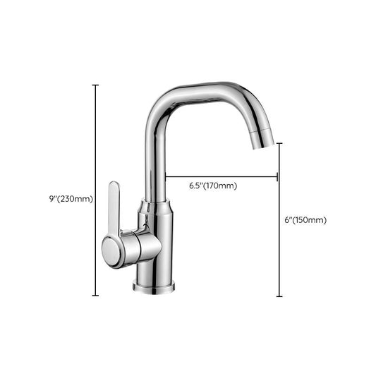 Modern Single Handle Kitchen Faucet 304 Stainless Steel Faucet in Chrome Clearhalo 'Home Improvement' 'home_improvement' 'home_improvement_kitchen_faucets' 'Kitchen Faucets' 'Kitchen Remodel & Kitchen Fixtures' 'Kitchen Sinks & Faucet Components' 'kitchen_faucets' 1200x1200_dcdf2a86-2b25-4f2c-905f-75c3a04a33b3