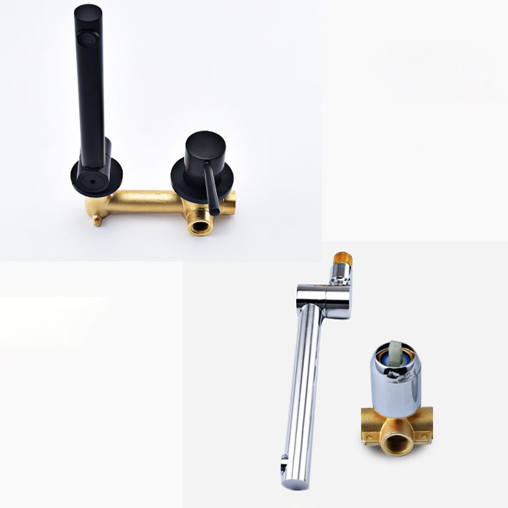 Contemporary Wall Mounted One Handle Kitchen Faucet Low Arch Water Filler Clearhalo 'Bathroom Remodel & Bathroom Fixtures' 'Bathtub Faucets' 'bathtub_faucets' 'Home Improvement' 'home_improvement' 'home_improvement_bathtub_faucets' 1200x1200_dce3a08b-fd66-4037-9d44-b48d664dafb3