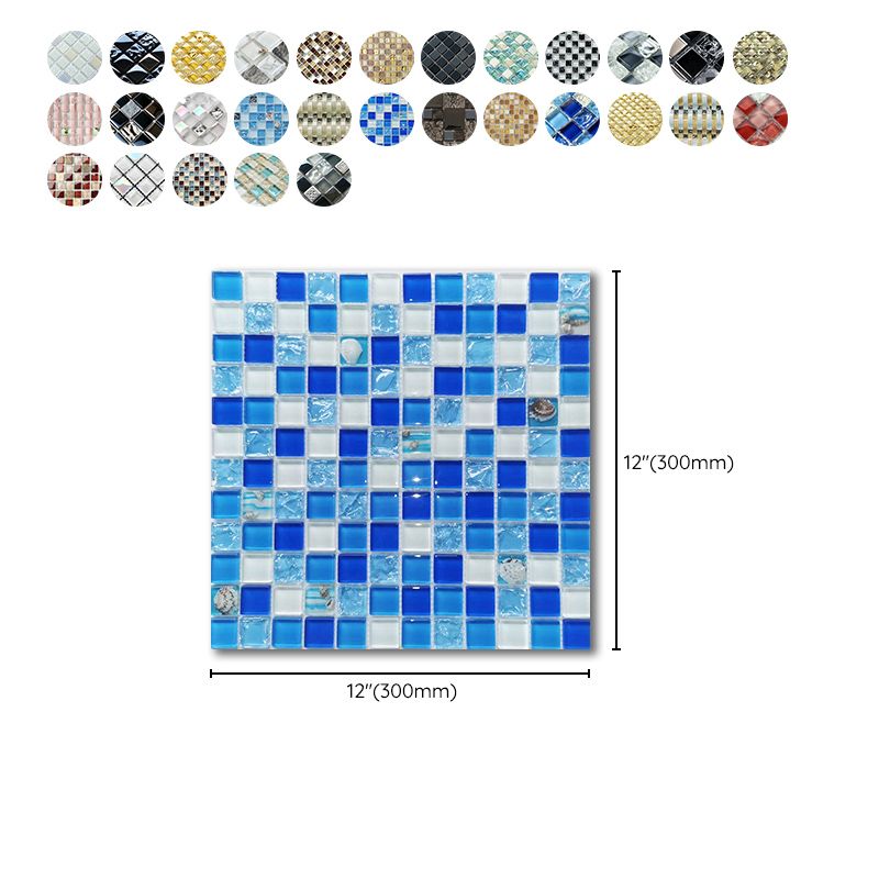 Glass Mosaic Tile Square Shape Wall Tile with Fade Resistant Clearhalo 'Floor Tiles & Wall Tiles' 'floor_tiles_wall_tiles' 'Flooring 'Home Improvement' 'home_improvement' 'home_improvement_floor_tiles_wall_tiles' Walls and Ceiling' 1200x1200_dcea7f67-36dc-49a1-be66-c9424a3407bf