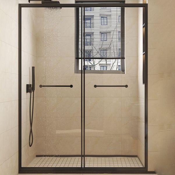 Frame Metal Double Sliding Shower Bath Door 78.7 High Clear Shower Door Clearhalo 'Bathroom Remodel & Bathroom Fixtures' 'Home Improvement' 'home_improvement' 'home_improvement_shower_tub_doors' 'Shower and Tub Doors' 'shower_tub_doors' 'Showers & Bathtubs' 1200x1200_dcf01a5e-9457-4f09-9d39-bbff4369ca86