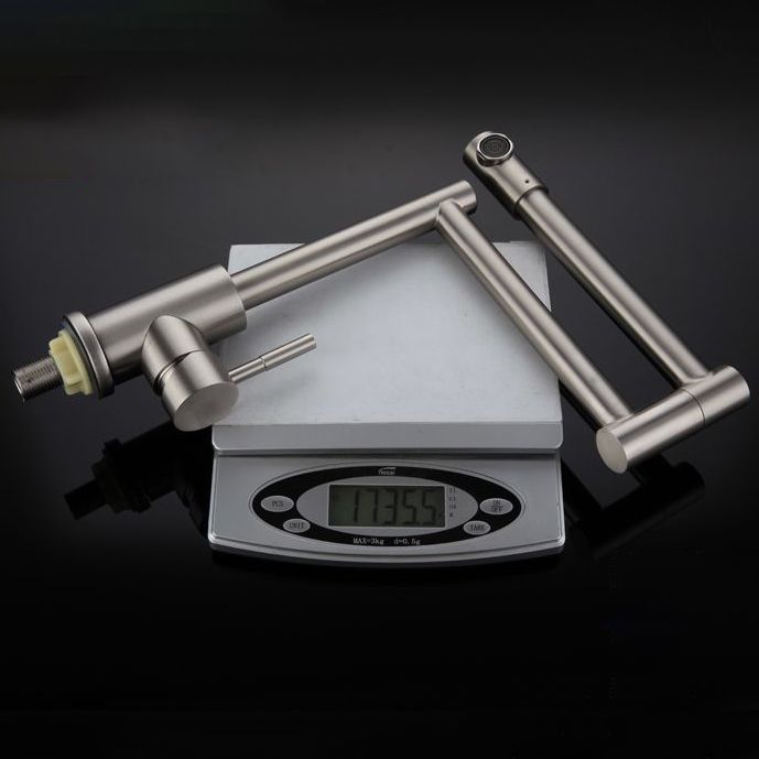 Contemporary Kitchen Sink Faucet Swivel Spout Foldable 304 Stainless Steel Kitchen Faucet Clearhalo 'Home Improvement' 'home_improvement' 'home_improvement_kitchen_faucets' 'Kitchen Faucets' 'Kitchen Remodel & Kitchen Fixtures' 'Kitchen Sinks & Faucet Components' 'kitchen_faucets' 1200x1200_dcfaa2c0-f874-41d1-b5da-94e7df5167f0