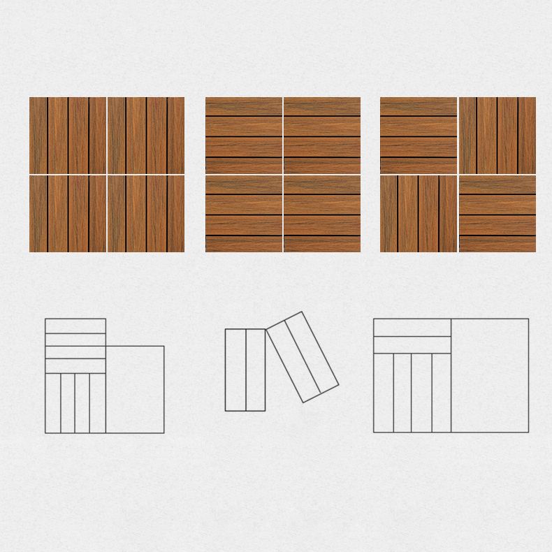 Outdoor Patio Decktile 11.8" x 11.8" Composite Decking Tiles Clearhalo 'Home Improvement' 'home_improvement' 'home_improvement_outdoor_deck_tiles_planks' 'Outdoor Deck Tiles & Planks' 'Outdoor Flooring & Tile' 'Outdoor Remodel' 'outdoor_deck_tiles_planks' 1200x1200_dd06d9b6-610c-46f6-a17d-bec9e735a308