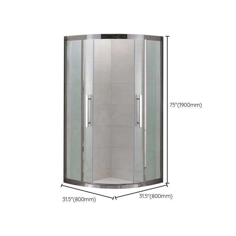 Shower Enclosure Semi-Frameless Double Sliding Neo-Angle Black Door Handles Shower Stall Clearhalo 'Bathroom Remodel & Bathroom Fixtures' 'Home Improvement' 'home_improvement' 'home_improvement_shower_stalls_enclosures' 'Shower Stalls & Enclosures' 'shower_stalls_enclosures' 'Showers & Bathtubs' 1200x1200_dd0ab8b5-7586-41e6-93c8-86bed6d6928b