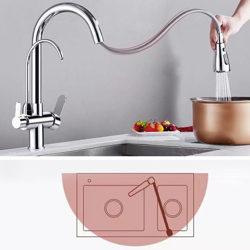 Modern 2-Handle Faucets Copper with Water Dispenser Standard Kitchen Faucets Clearhalo 'Home Improvement' 'home_improvement' 'home_improvement_kitchen_faucets' 'Kitchen Faucets' 'Kitchen Remodel & Kitchen Fixtures' 'Kitchen Sinks & Faucet Components' 'kitchen_faucets' 1200x1200_dd177b90-8f2e-4096-a3d2-d41cffe023f3