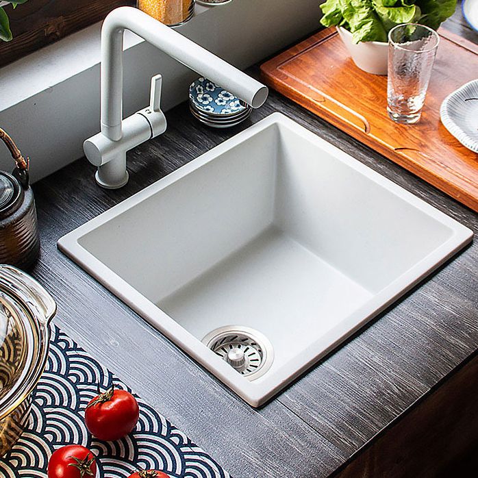 Stone Farmhouse Kitchen Sink Single Bowl Drop-In Sink with Basket Strainer Clearhalo 'Home Improvement' 'home_improvement' 'home_improvement_kitchen_sinks' 'Kitchen Remodel & Kitchen Fixtures' 'Kitchen Sinks & Faucet Components' 'Kitchen Sinks' 'kitchen_sinks' 1200x1200_dd322386-415d-4ad9-b318-87b69c380143
