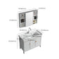 Freestanding Bath Vanity White Mirror Rectangular Single Sink Vanity with Doors Clearhalo 'Bathroom Remodel & Bathroom Fixtures' 'Bathroom Vanities' 'bathroom_vanities' 'Home Improvement' 'home_improvement' 'home_improvement_bathroom_vanities' 1200x1200_dd3f9a56-cd5b-4a51-9313-0c637f3b1178