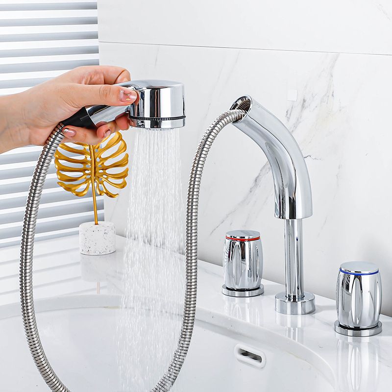 Widespread Bathroom Sink Faucet Double Handle Faucet with 3 Holes Clearhalo 'Bathroom Remodel & Bathroom Fixtures' 'Bathroom Sink Faucets' 'Bathroom Sinks & Faucet Components' 'bathroom_sink_faucets' 'Home Improvement' 'home_improvement' 'home_improvement_bathroom_sink_faucets' 1200x1200_dd40e45e-3dd8-4e36-b131-962e73770102