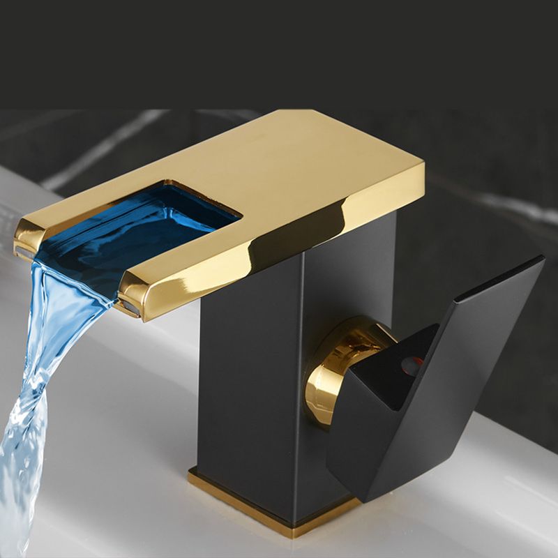 Waterfall Spout Vessel Sink Faucet Lever Handle Square Vessel Faucet Clearhalo 'Bathroom Remodel & Bathroom Fixtures' 'Bathroom Sink Faucets' 'Bathroom Sinks & Faucet Components' 'bathroom_sink_faucets' 'Home Improvement' 'home_improvement' 'home_improvement_bathroom_sink_faucets' 1200x1200_dd418e93-b187-4d2e-a24e-76050dbe920d