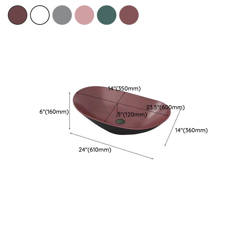 Modern Vessel Bathroom Sink Oval-shape Porcelain Vessel Lavatory Sink Clearhalo 'Bathroom Remodel & Bathroom Fixtures' 'Bathroom Sinks & Faucet Components' 'Bathroom Sinks' 'bathroom_sink' 'Home Improvement' 'home_improvement' 'home_improvement_bathroom_sink' 1200x1200_dd55ffd5-21c5-4eb2-88b4-ece1d81a7b0d