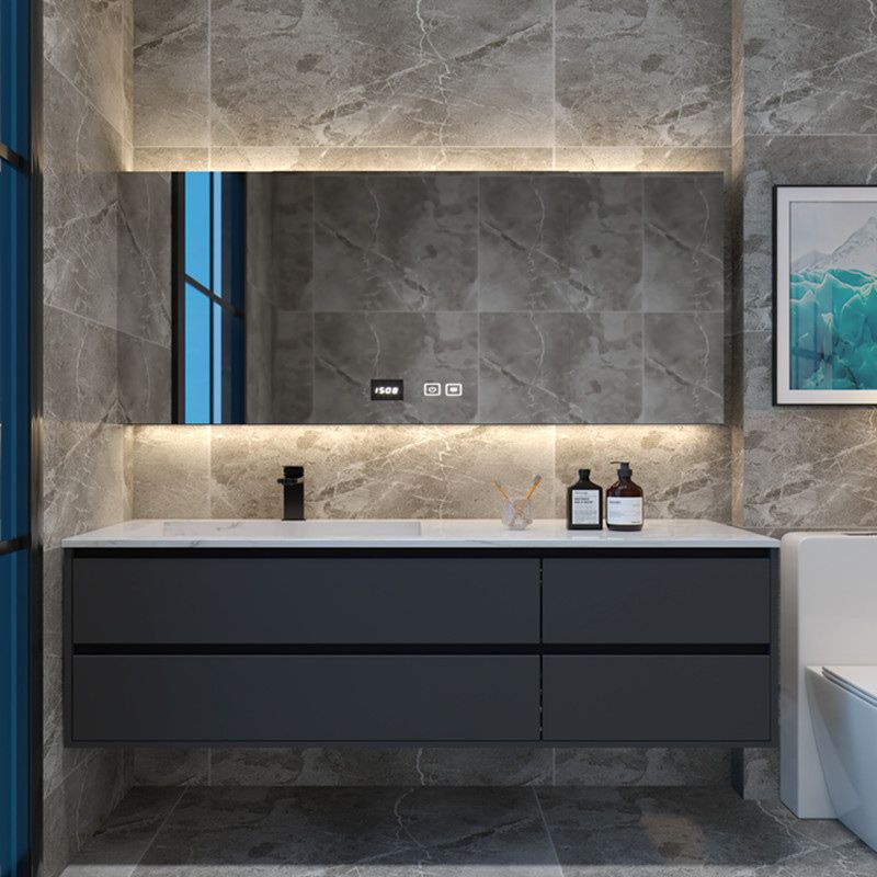 Modern Sink Vanity Wall Mount Bathroom Wooden Vanity Cabinet with Mirror Cabinet Clearhalo 'Bathroom Remodel & Bathroom Fixtures' 'Bathroom Vanities' 'bathroom_vanities' 'Home Improvement' 'home_improvement' 'home_improvement_bathroom_vanities' 1200x1200_dd63209f-3279-435c-9840-73e624819ae2