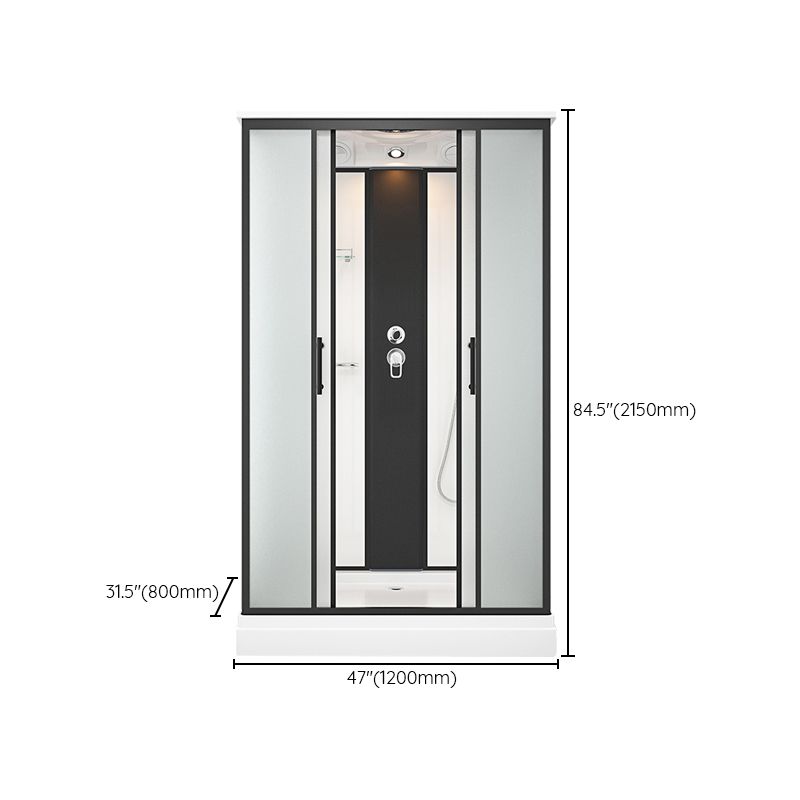 Contemporary Shower Stall Black Framed Tempered Glass Shower Stall Clearhalo 'Bathroom Remodel & Bathroom Fixtures' 'Home Improvement' 'home_improvement' 'home_improvement_shower_stalls_enclosures' 'Shower Stalls & Enclosures' 'shower_stalls_enclosures' 'Showers & Bathtubs' 1200x1200_dd95b568-986d-4fe1-b28d-1776f7f36173