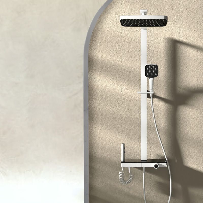 Modern Style Shower System Spot Resist Copper Wall Mounted Rectangle Shower System Clearhalo 'Bathroom Remodel & Bathroom Fixtures' 'Home Improvement' 'home_improvement' 'home_improvement_shower_faucets' 'Shower Faucets & Systems' 'shower_faucets' 'Showers & Bathtubs Plumbing' 'Showers & Bathtubs' 1200x1200_dd9e8dc5-acf5-4425-97c3-196a47455eca