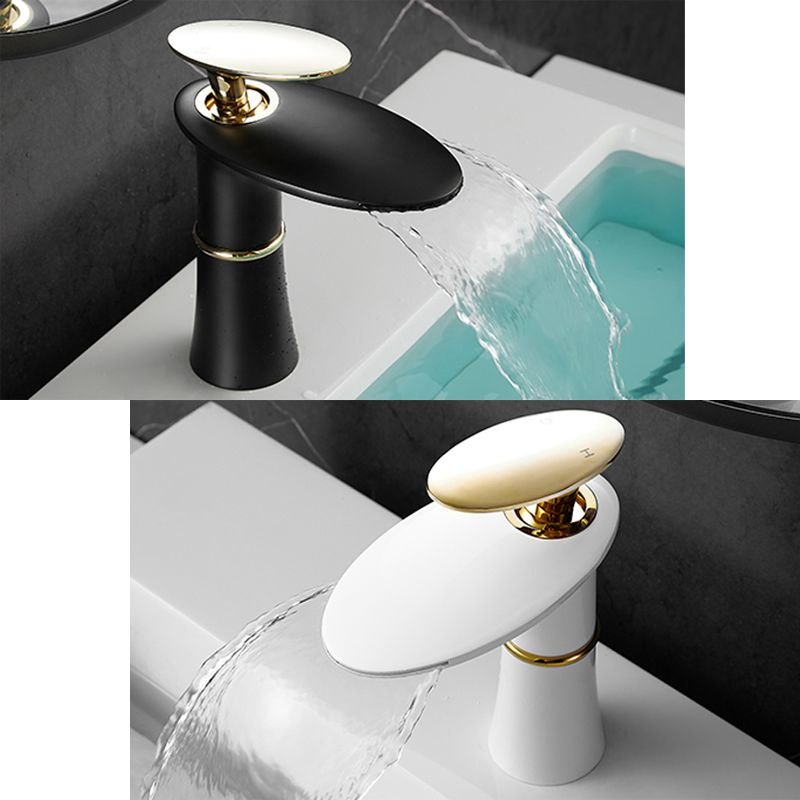 Modern Bathroom Sink Faucet Lever Handle Waterfall Spout Sink Faucet Clearhalo 'Bathroom Remodel & Bathroom Fixtures' 'Bathroom Sink Faucets' 'Bathroom Sinks & Faucet Components' 'bathroom_sink_faucets' 'Home Improvement' 'home_improvement' 'home_improvement_bathroom_sink_faucets' 1200x1200_ddb681e7-cec7-4372-9206-e5830c6214c3
