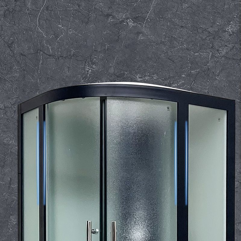 Framed Black Shower Enclosure Clear Easy Clean Glass Rounded Shower Enclosure Clearhalo 'Bathroom Remodel & Bathroom Fixtures' 'Home Improvement' 'home_improvement' 'home_improvement_shower_stalls_enclosures' 'Shower Stalls & Enclosures' 'shower_stalls_enclosures' 'Showers & Bathtubs' 1200x1200_dde67c10-0748-4e30-a431-0d59119faeec