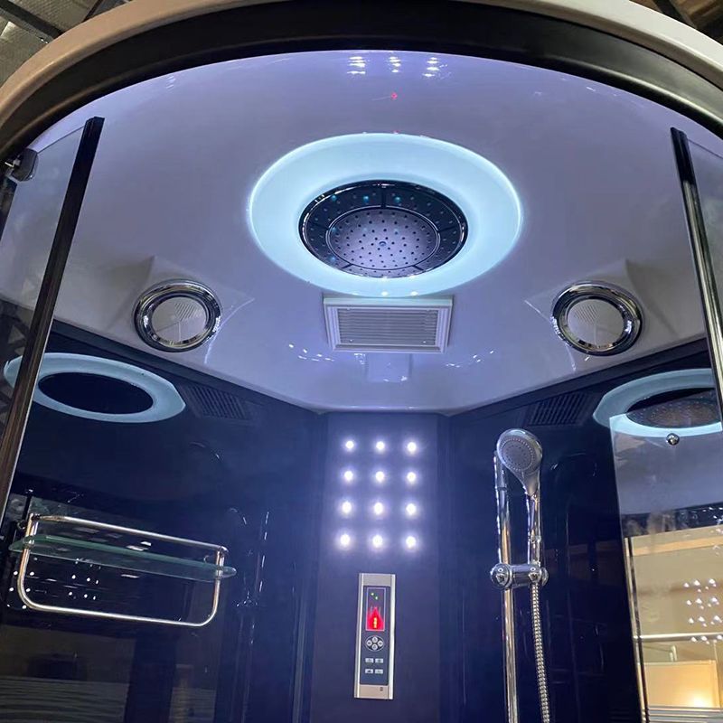 Rounded Shower Stall Double Sliding Shower Stall with Towel Bar Clearhalo 'Bathroom Remodel & Bathroom Fixtures' 'Home Improvement' 'home_improvement' 'home_improvement_shower_stalls_enclosures' 'Shower Stalls & Enclosures' 'shower_stalls_enclosures' 'Showers & Bathtubs' 1200x1200_dde79c4f-bc39-4b62-8eb0-62011711b67c