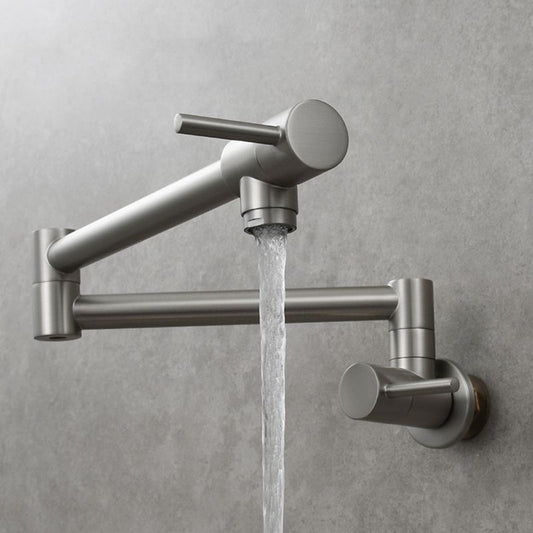 Modern One Handle Wall-mounted Pot Filler Low Profile Water Filler Clearhalo 'Home Improvement' 'home_improvement' 'home_improvement_kitchen_faucets' 'Kitchen Faucets' 'Kitchen Remodel & Kitchen Fixtures' 'Kitchen Sinks & Faucet Components' 'kitchen_faucets' 1200x1200_ddeb6b07-6a8f-4034-8703-0e65f8235b5b