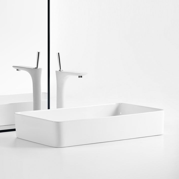 White Bathroom Sink Ceramic Rectangular Bathroom Sink with Faucet Clearhalo 'Bathroom Remodel & Bathroom Fixtures' 'Bathroom Sinks & Faucet Components' 'Bathroom Sinks' 'bathroom_sink' 'Home Improvement' 'home_improvement' 'home_improvement_bathroom_sink' 1200x1200_ddf1d2f6-e89f-4942-93e2-17658d3f1d76
