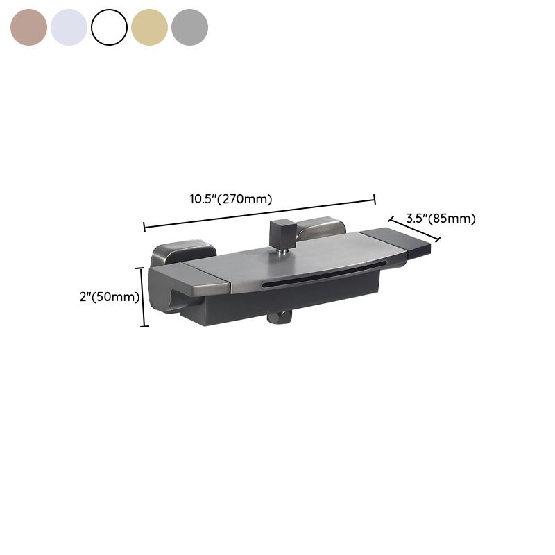 Modern Bathroom Faucet Copper Wall Mount Waterfall with Handheld Shower Tub Spouts Clearhalo 'Bathroom Remodel & Bathroom Fixtures' 'Bathtub Faucets' 'bathtub_faucets' 'Home Improvement' 'home_improvement' 'home_improvement_bathtub_faucets' 1200x1200_de11206a-699f-4df2-ba17-ac6ce9752a11