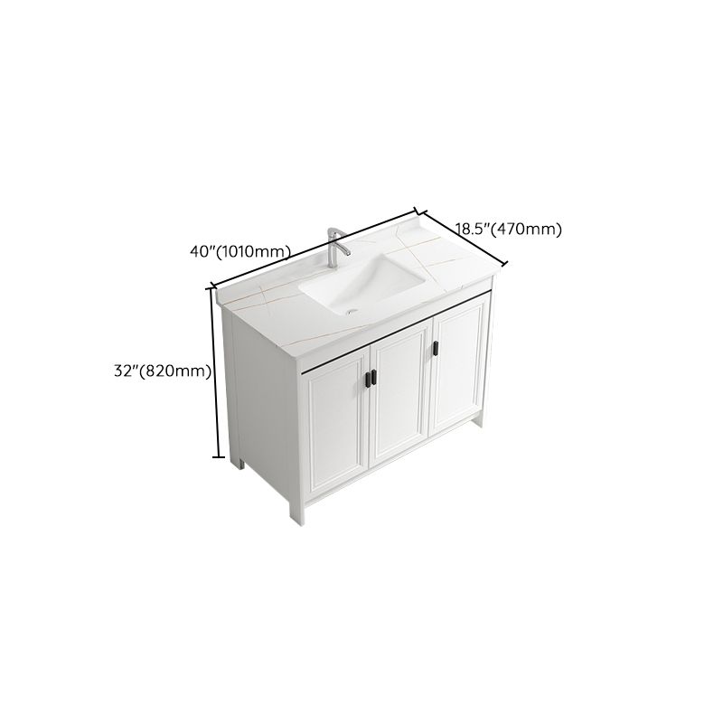 Freestanding Bathroom Vanity Single Sink White Modern Rectangular Vanity Set Clearhalo 'Bathroom Remodel & Bathroom Fixtures' 'Bathroom Vanities' 'bathroom_vanities' 'Home Improvement' 'home_improvement' 'home_improvement_bathroom_vanities' 1200x1200_de242dcc-9dc9-4f69-a214-115ef76dd2e1