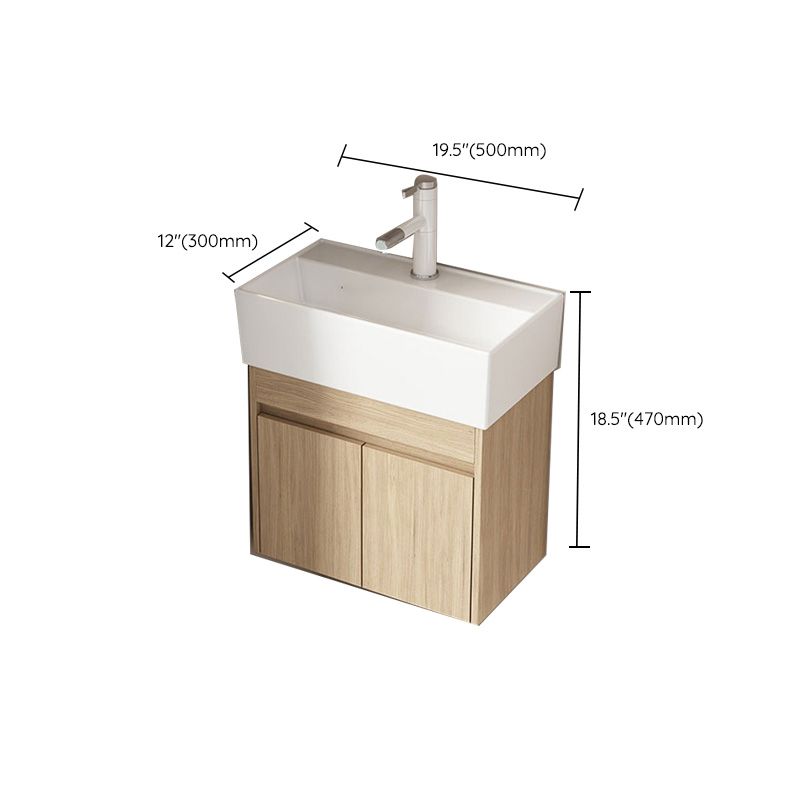 Basic Wooden Sink Vanity Wall-Mounted Vanity Cabinet with Mirror Cabinet Clearhalo 'Bathroom Remodel & Bathroom Fixtures' 'Bathroom Vanities' 'bathroom_vanities' 'Home Improvement' 'home_improvement' 'home_improvement_bathroom_vanities' 1200x1200_de269b6c-a927-4494-9da1-c91ec6c7310a