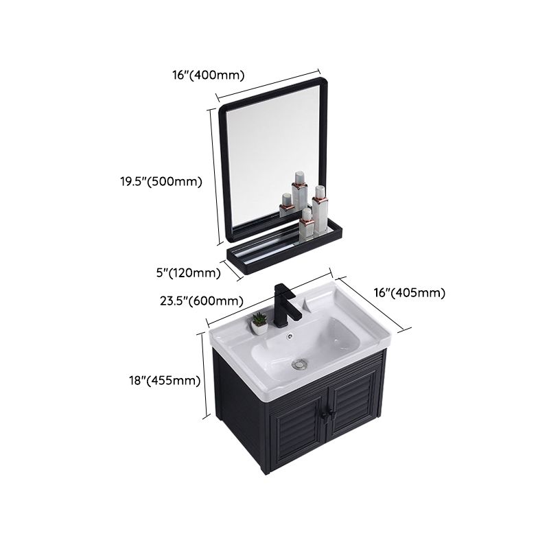 Modern Bathroom Vanity Metal Base Shelving Included Wall-Mounted Space Saver Vanity Clearhalo 'Bathroom Remodel & Bathroom Fixtures' 'Bathroom Vanities' 'bathroom_vanities' 'Home Improvement' 'home_improvement' 'home_improvement_bathroom_vanities' 1200x1200_de4bc5da-ce2b-4e69-bd15-b8d3aa1c87a3